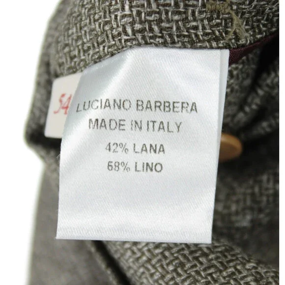 Luciano Barbera NWT Linen Blend Sport Coat Size 54 (44 US) In Moss Green